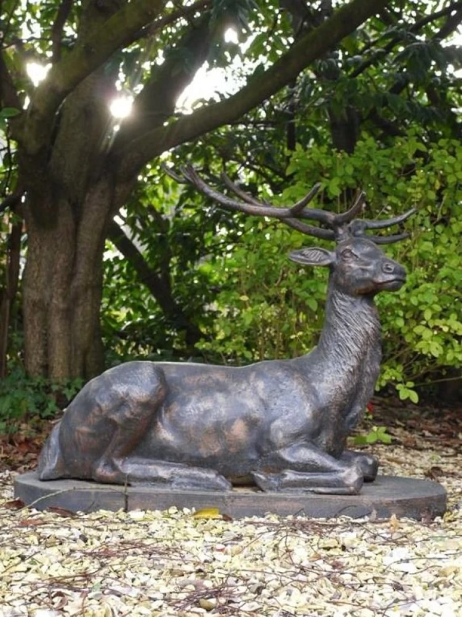 "Life-Size Bronze Stag Garden Statue for Outdoor Decor – STATUES & SCULPTURES"