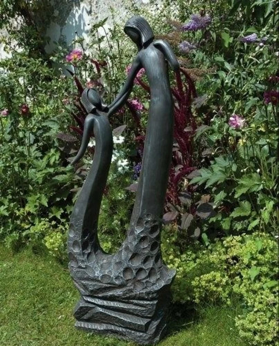 "STATUES & SCULPTURES Modern Resin Garden Statue of Loving Mother for Outdoor Decor"