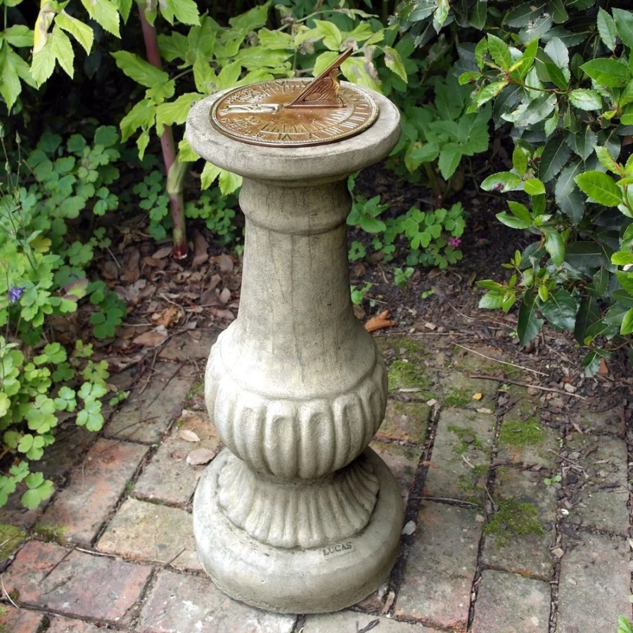 "STATUES & SCULPTURES Victorian Style Antique Brass Garden Sundial – Outdoor Stone Sun Dial Decor"
