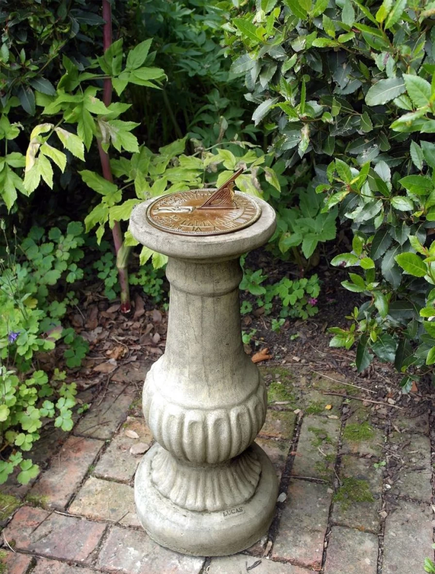 "STATUES & SCULPTURES Victorian Style Antique Brass Garden Sundial – Outdoor Stone Sun Dial Decor"