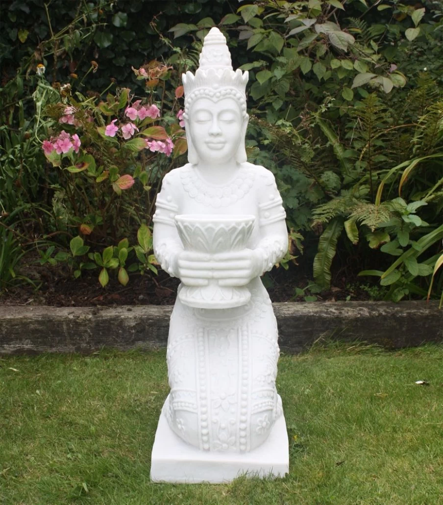 "STATUES & SCULPTURES Thai Princess 85cm Handcrafted Marble Resin Garden Statue Outdoor Decor"
