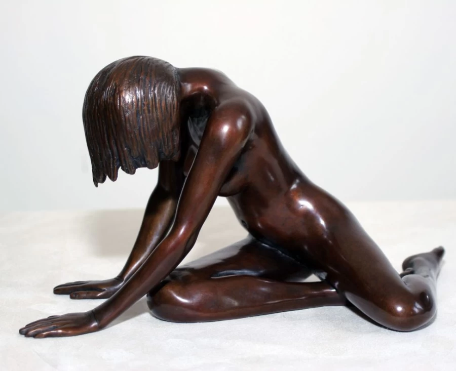 "Stillpoint Bronze Figurine - Elegant Indoor Sculpture by STATUES & SCULPTURES"