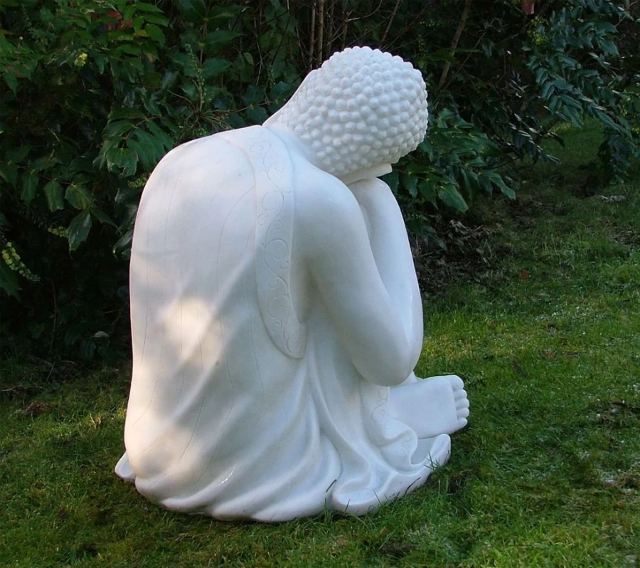"STATUES & SCULPTURES Sleeping Buddha Statue 60cm Outdoor Garden Decor Marble Resin Sculpture"