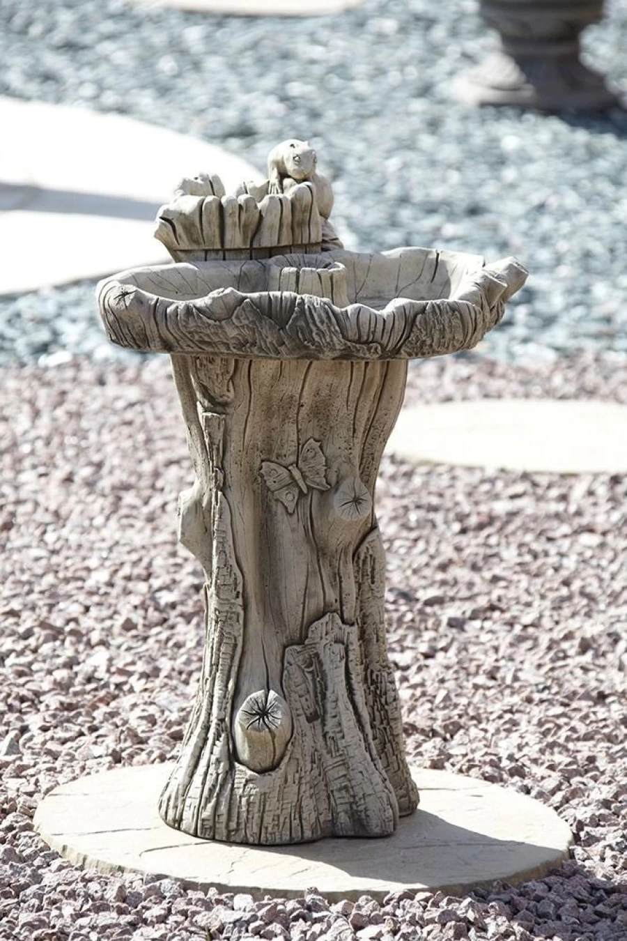 "STATUES & SCULPTURES Twin Feeder Stone Bird Bath for Garden – Durable Outdoor Birdbath"