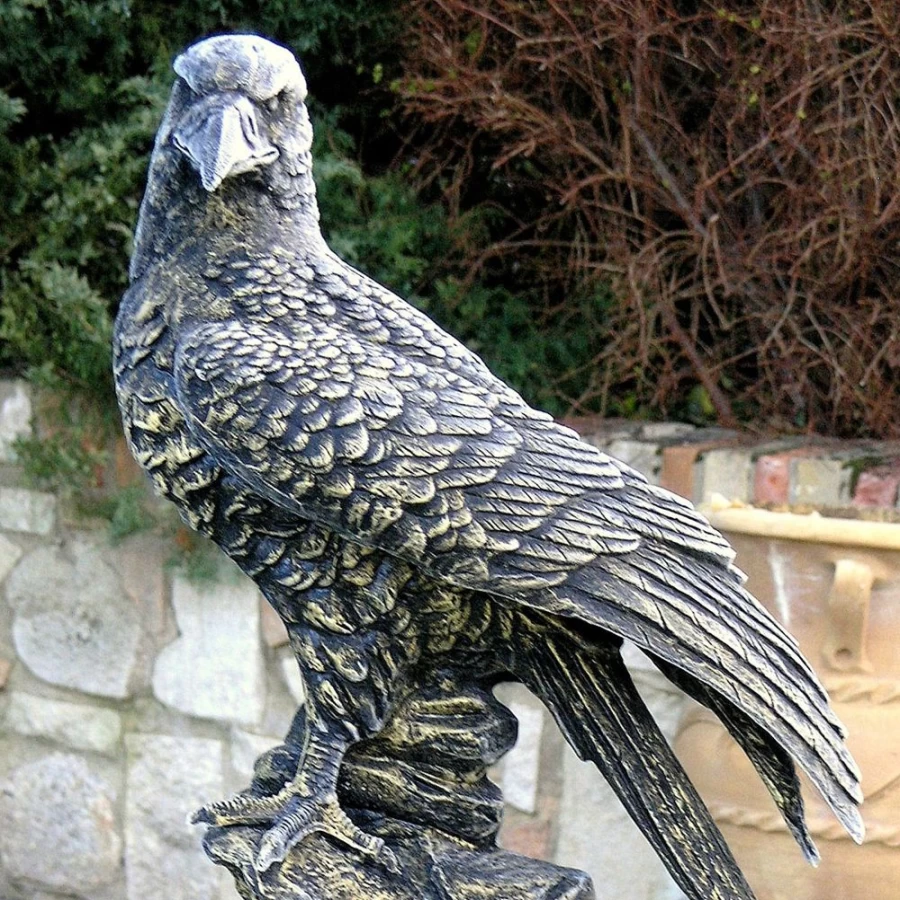 "Golden Eagle Bronze Garden Statue – Outdoor Wildlife Sculpture by STATUES & SCULPTURES"