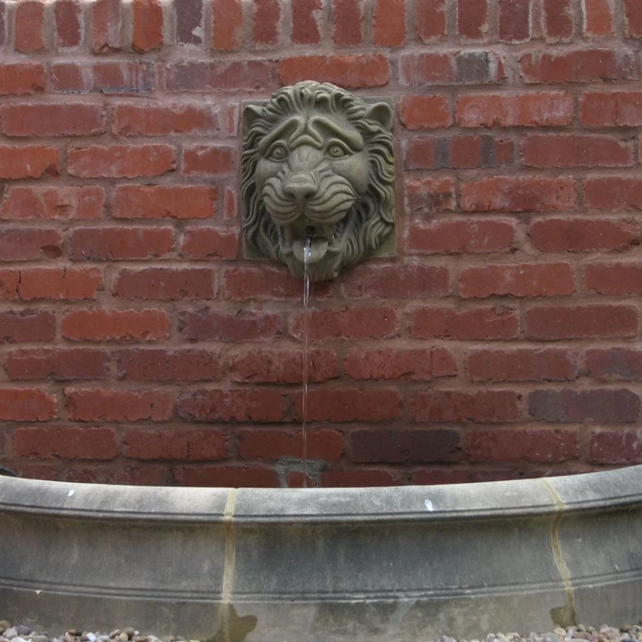 "STATUES & SCULPTURES Half Circle Stone Pool Surround – Decorative Water Feature for Garden"
