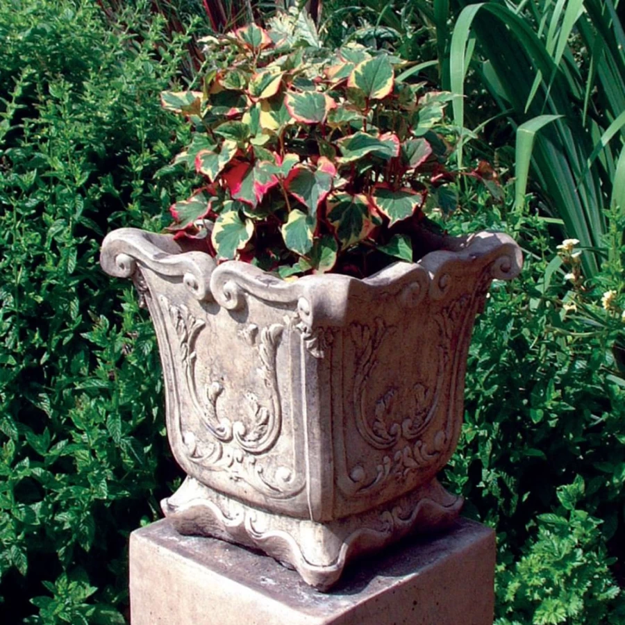 "STATUES & SCULPTURES Modena 22-Inch Stone Vase Planter for Garden Decor"