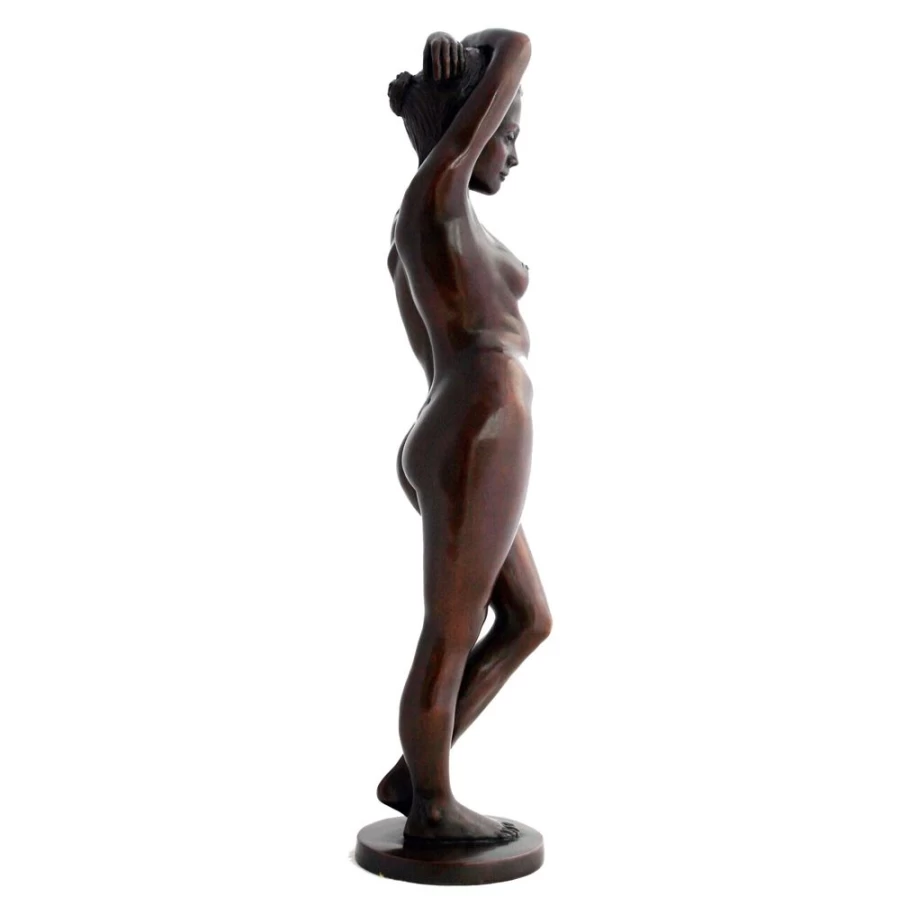 "STATUES & SCULPTURES Bronze Standing Woman Statue – Elegant Indoor Art Sculpture for Home Decor"