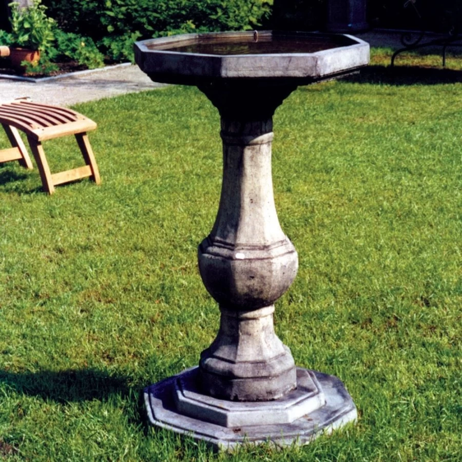 "STATUES & SCULPTURES Pedestal Plain Stone Bird Bath for Garden Outdoor Decor"