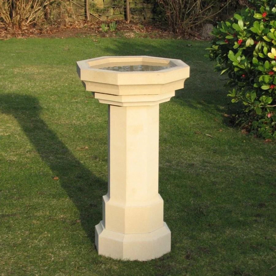 Gothic Style Stone Bird Bath for Garden - STATUES & SCULPTURES Outdoor Decor