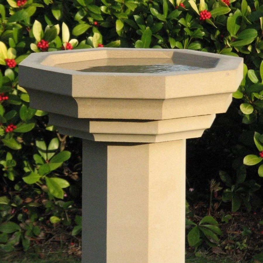 Gothic Style Stone Bird Bath for Garden - STATUES & SCULPTURES Outdoor Decor