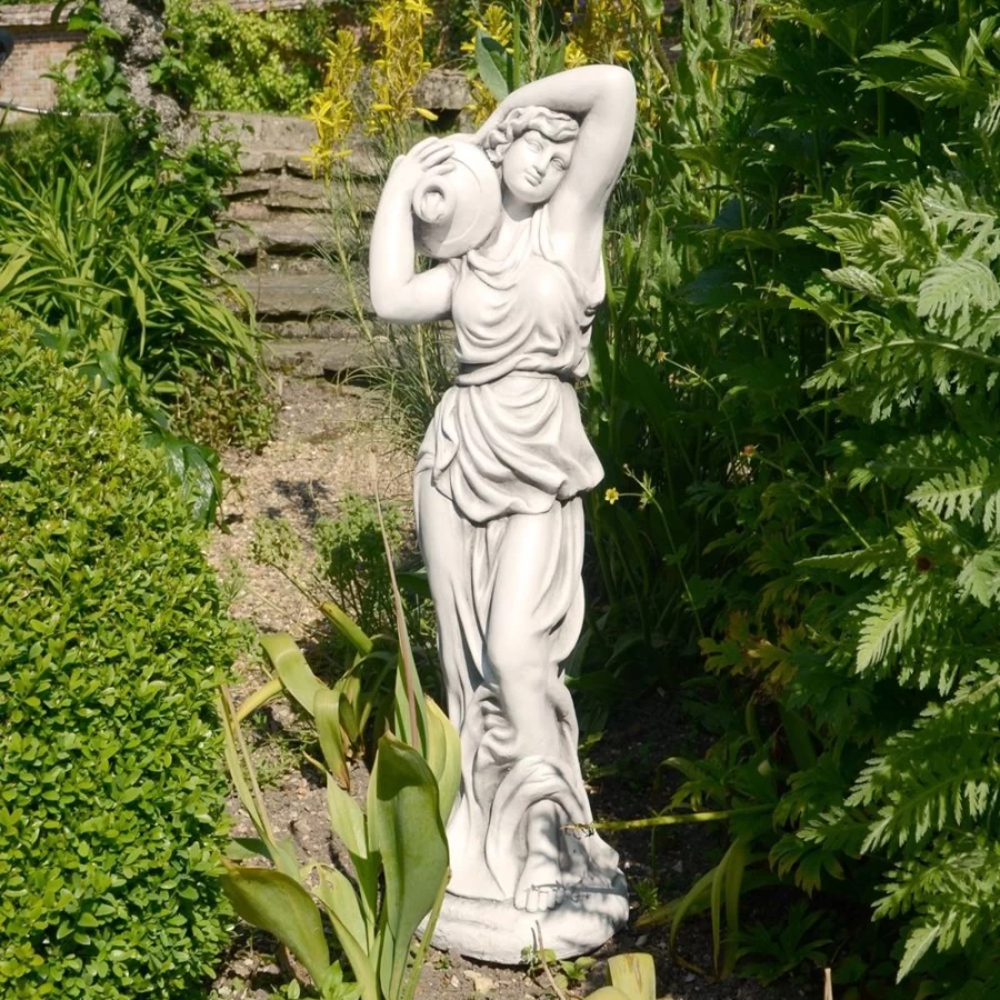 "Roman Goddess Garden Statue with Urn - 84Cm Stone Resin Sculpture by STATUES & SCULPTURES"