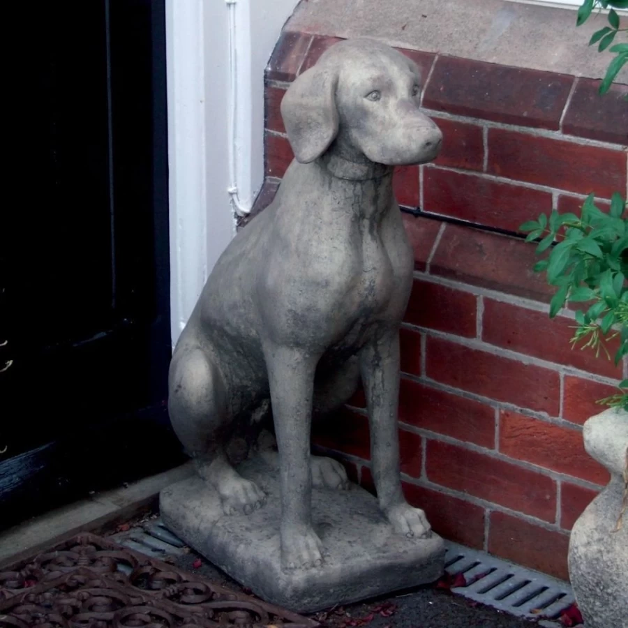 "STATUES & SCULPTURES Pointer Dog Garden Statue - Lifestone Outdoor Decor"