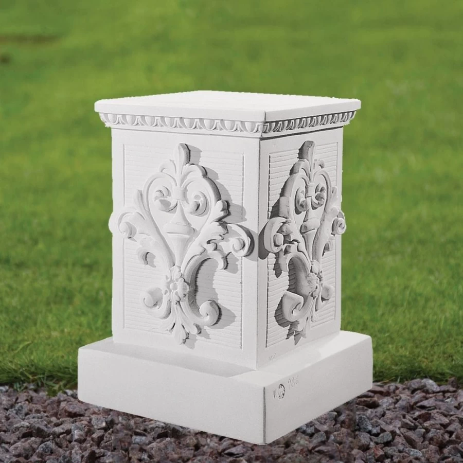 "STATUES & SCULPTURES Classic 33Cm Marble Resin Garden Pedestal - Durable Outdoor Decor"