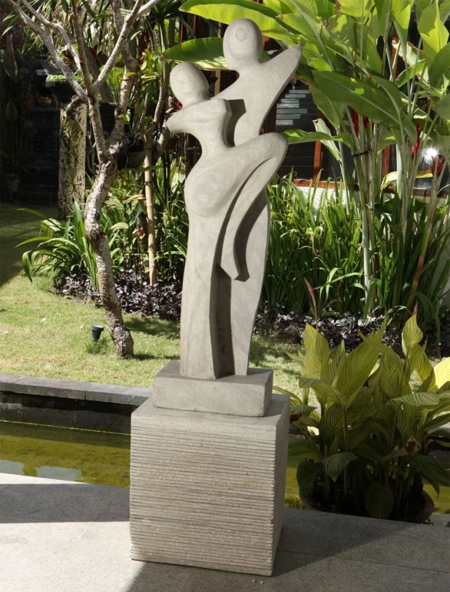 "STATUES & SCULPTURES Modern Ballroom Dancer Stone Statue - Elegant Garden Sculpture for Outdoor Decor"