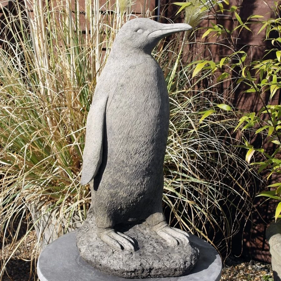 "Monty The Penguin Stone Garden Statue – Cotswold Outdoor Sculpture by STATUES & SCULPTURES"