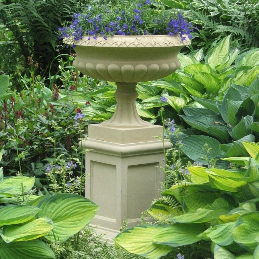 "STATUES & SCULPTURES Georgian Pedestal Tazza Stone Planter for Garden Decor"