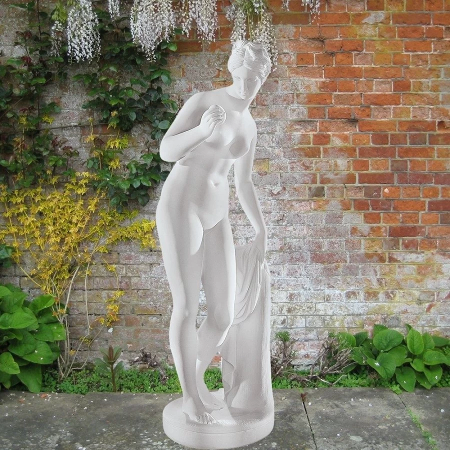 "Venus & Apple 162cm Marble Resin Garden Statue by STATUES & SCULPTURES – Classic Outdoor Decorative Sculpture"