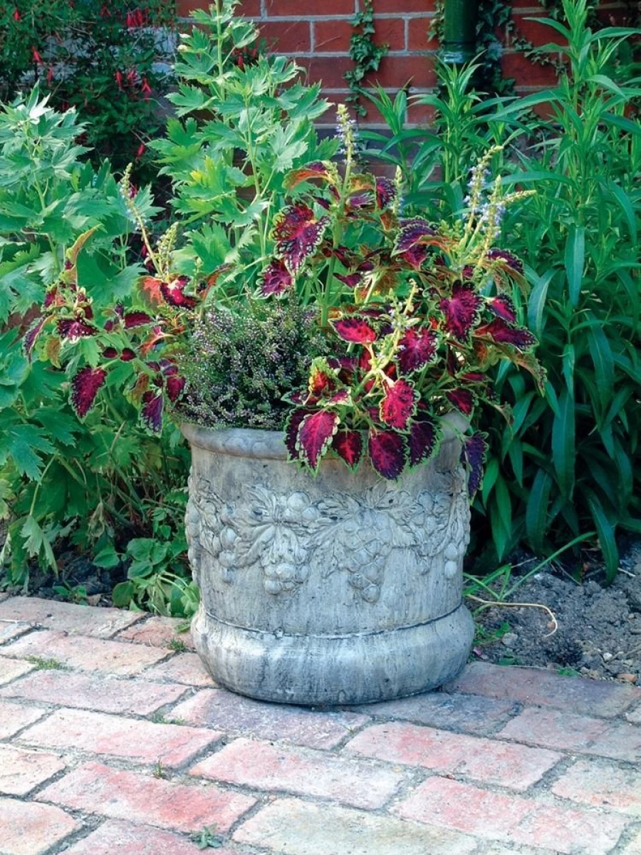 "STATUES & SCULPTURES Modena 13 Inch Stone Vase - Outdoor Garden Planter for Patio and Lawn Decor"