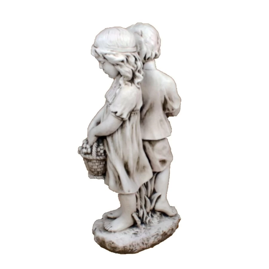 "Reading Boy & Girl 88cm Stone Resin Garden Statue by STATUES & SCULPTURES – Outdoor Decorative Sculpture"