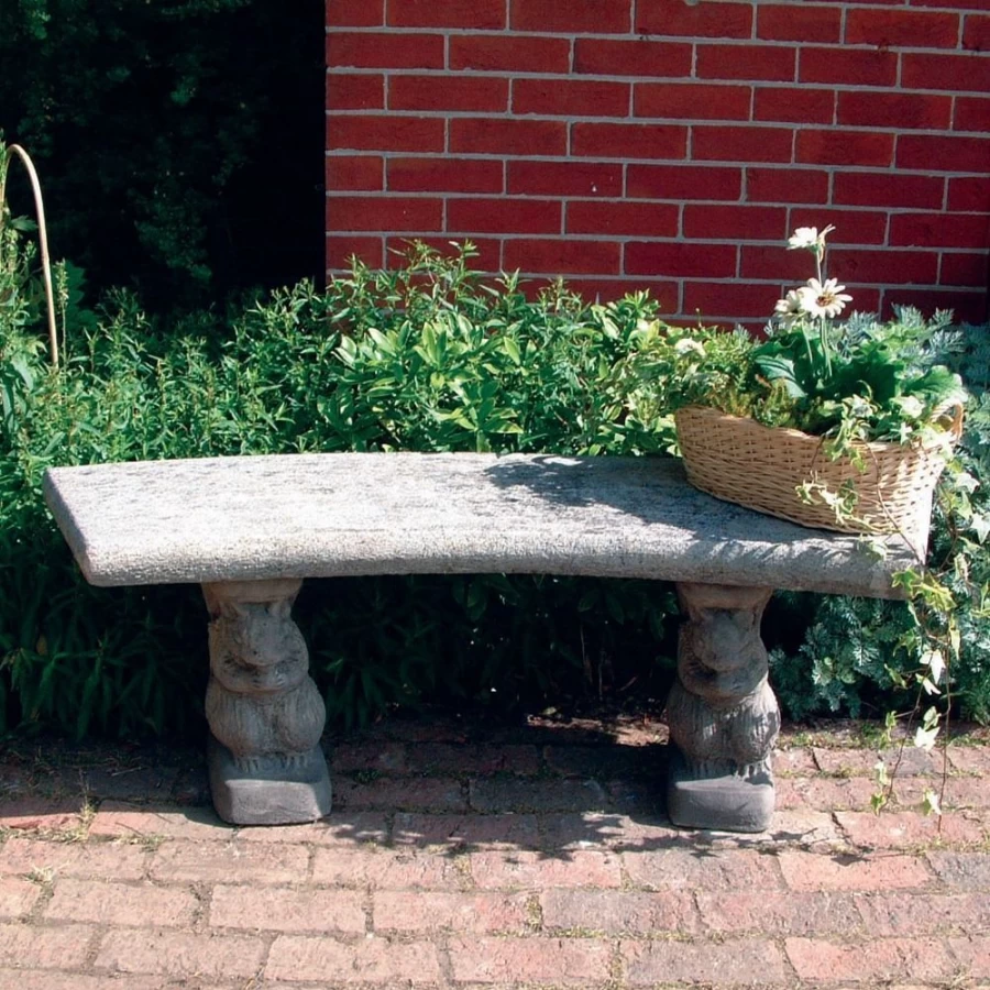 Elegant Curved Stone Garden Bench for Outdoor Decor by STATUES & SCULPTURES