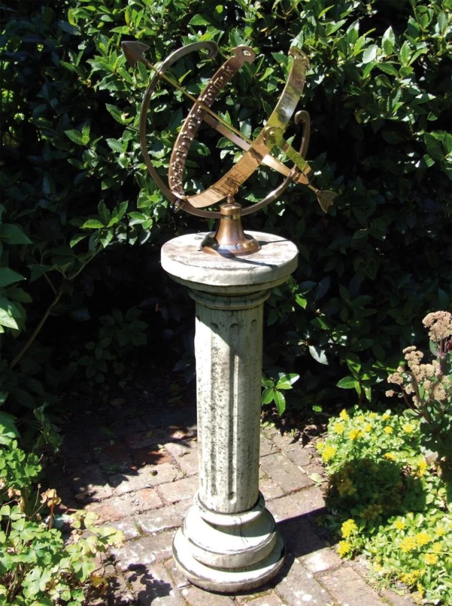 "STATUES & SCULPTURES Brighton 125Cm Stone Armillary Sundial for Garden Decor"