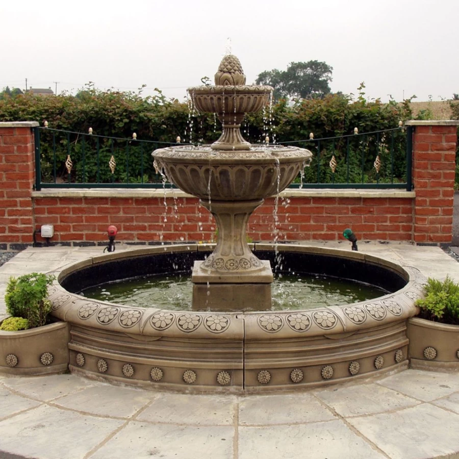 "Blenheim 2-Tier Stone Water Fountain Outdoor Garden Feature by STATUES & SCULPTURES"