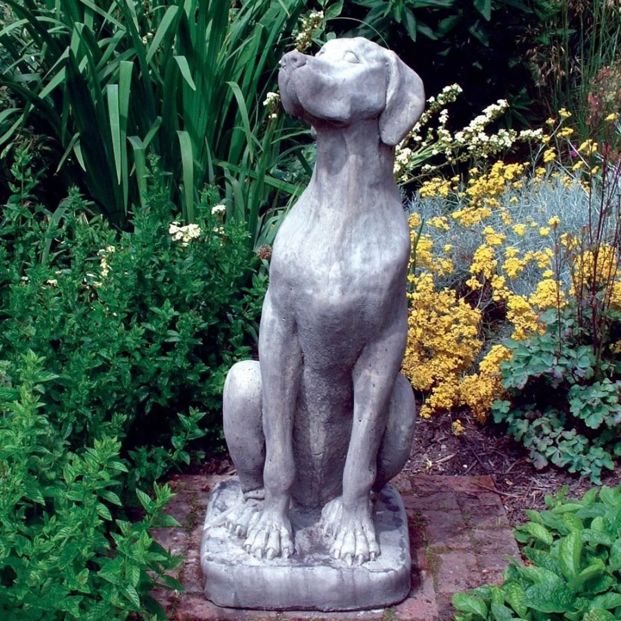 "STATUES & SCULPTURES Great Dane Female Dog Garden Statue - Handcrafted Stone Outdoor Decor"