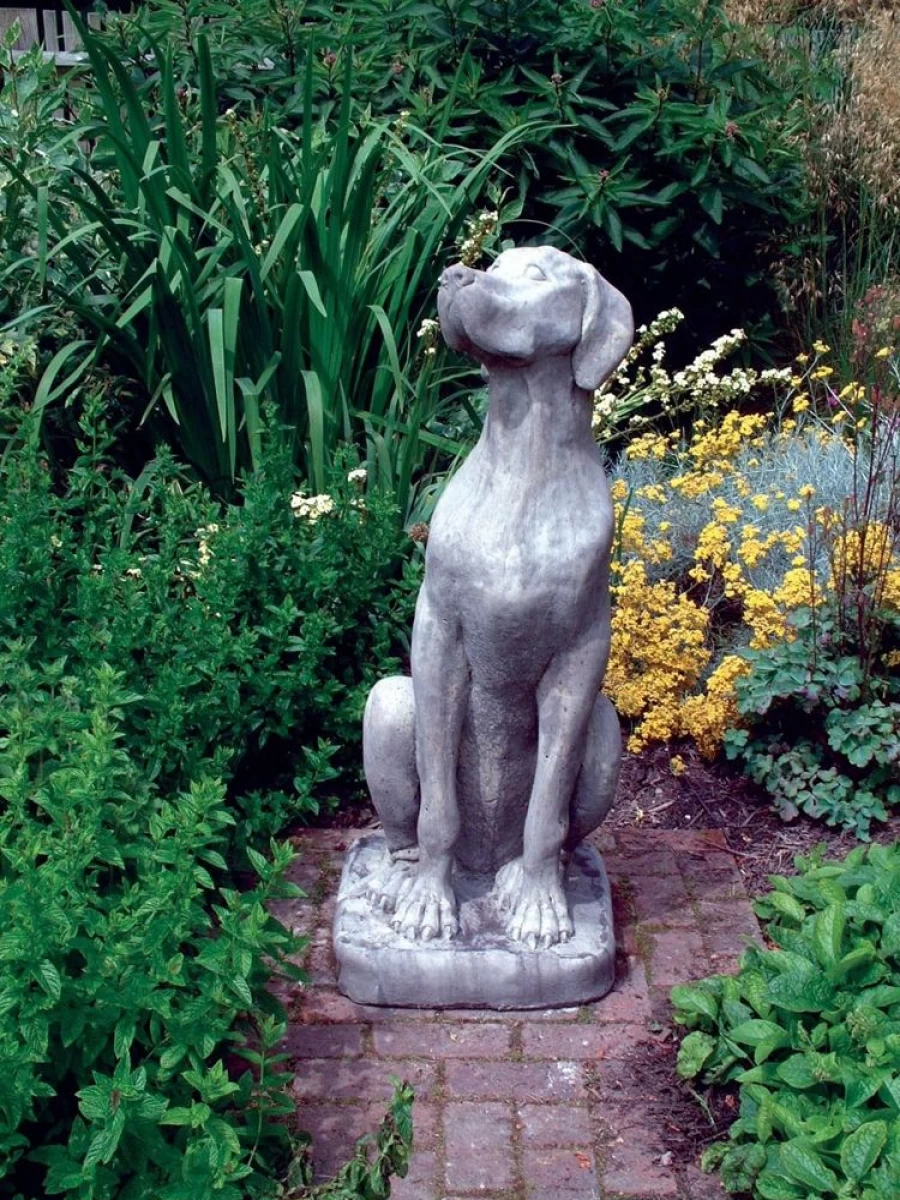 "STATUES & SCULPTURES Great Dane Female Dog Garden Statue - Handcrafted Stone Outdoor Decor"