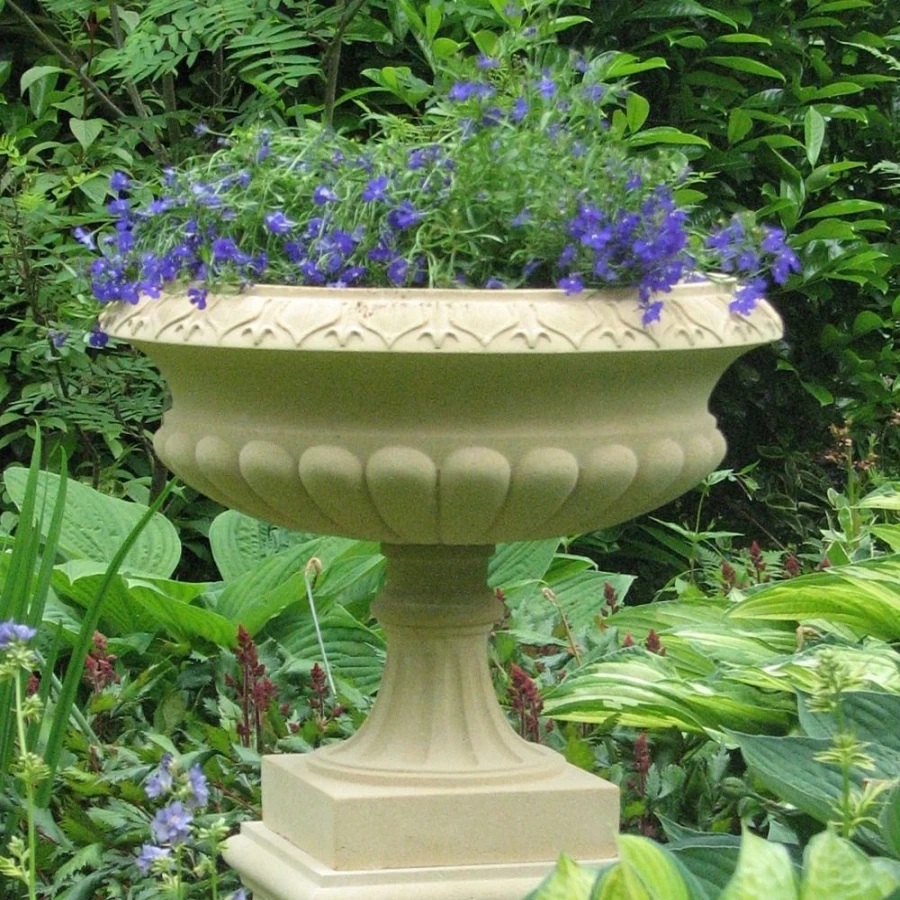 Georgian Style Tazza Stone Garden Planter - Handcrafted Outdoor Decor by STATUES & SCULPTURES