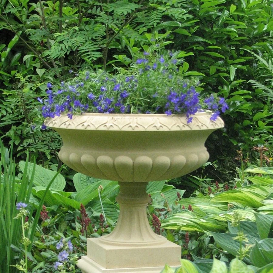 Georgian Style Tazza Stone Garden Planter - Handcrafted Outdoor Decor by STATUES & SCULPTURES
