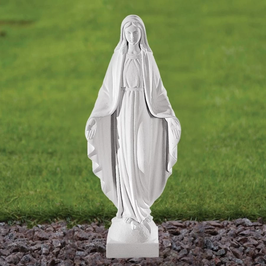 "41cm Virgin Mary Garden Statue - Handcrafted Marble Resin Religious Sculpture by STATUES & SCULPTURES"