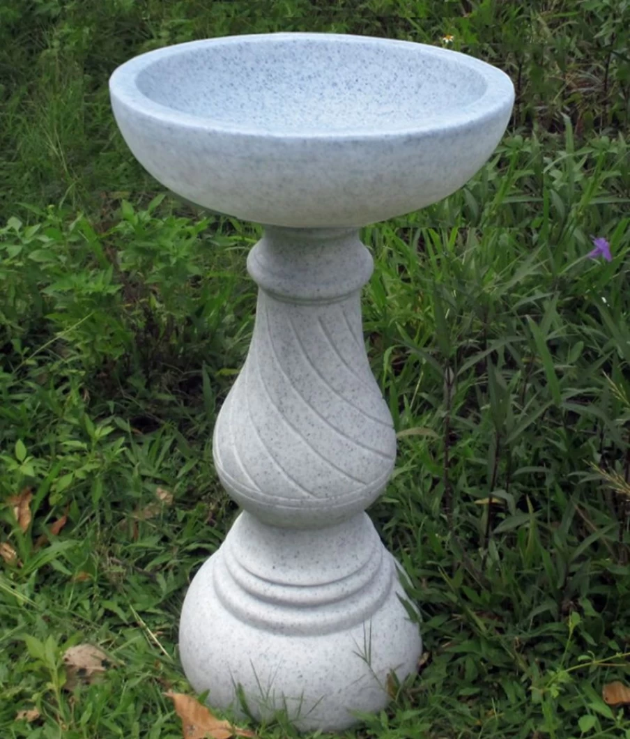 "STATUES & SCULPTURES Buttermere Granite Resin Modern Outdoor Garden Bird Bath"