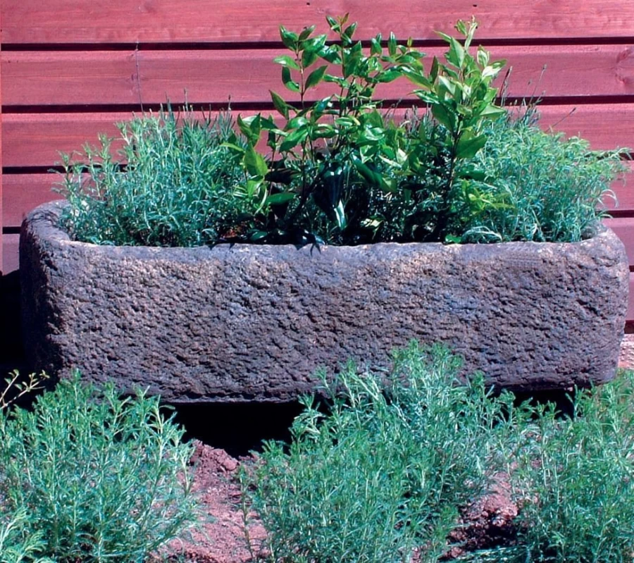 "STATUES & SCULPTURES Stone Garden Planter – Rustic Country Plant Trough for Outdoor Decor"