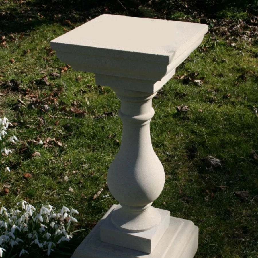 "STATUES & SCULPTURES Classic Square 72Cm Stone Sundial Pedestal - Garden Decor Outdoor"