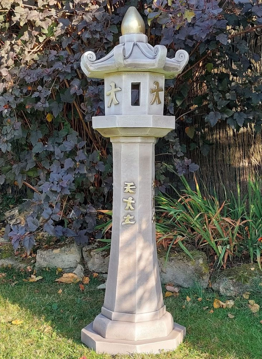 Japanese Pagoda Lantern Classic Candle Holder - Stone Garden Sculpture by STATUES & SCULPTURES
