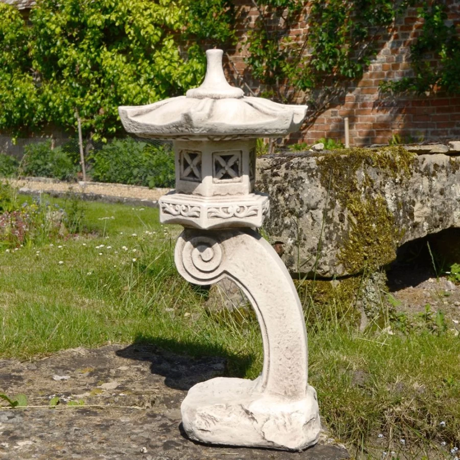"Antique Japanese Pagoda Curved Stone Garden Statue – STATUES & SCULPTURES Collection"