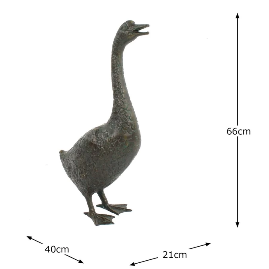 "STATUES & SCULPTURES 66cm Bronze Goose Metal Garden Statue Outdoor Decor"