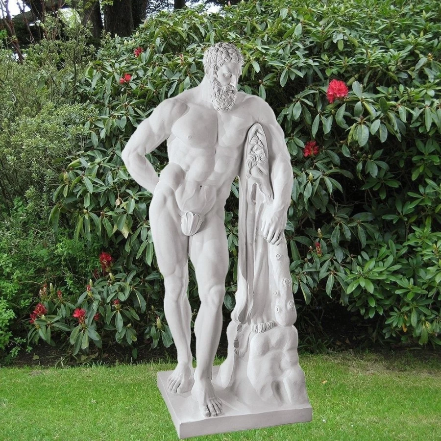 "STATUES & SCULPTURES Hercules 60cm Marble Resin Outdoor Garden Statue"