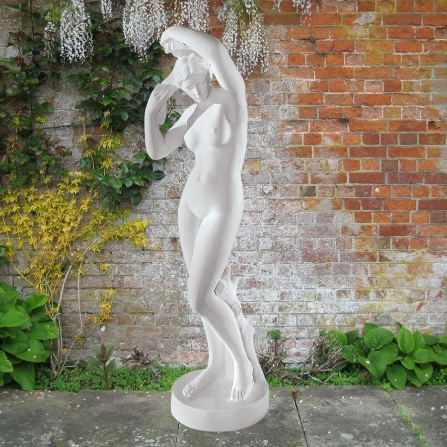 "Venus Bath Statue 80cm Outdoor Garden Sculpture in Marble Resin by STATUES & SCULPTURES"