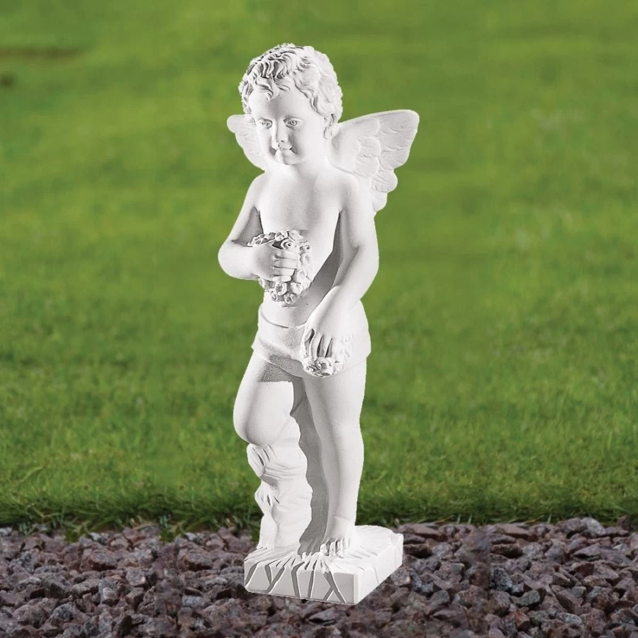 "STATUES & SCULPTURES Cherub 44Cm Marble Resin Angel Garden Statue Outdoor Decor"