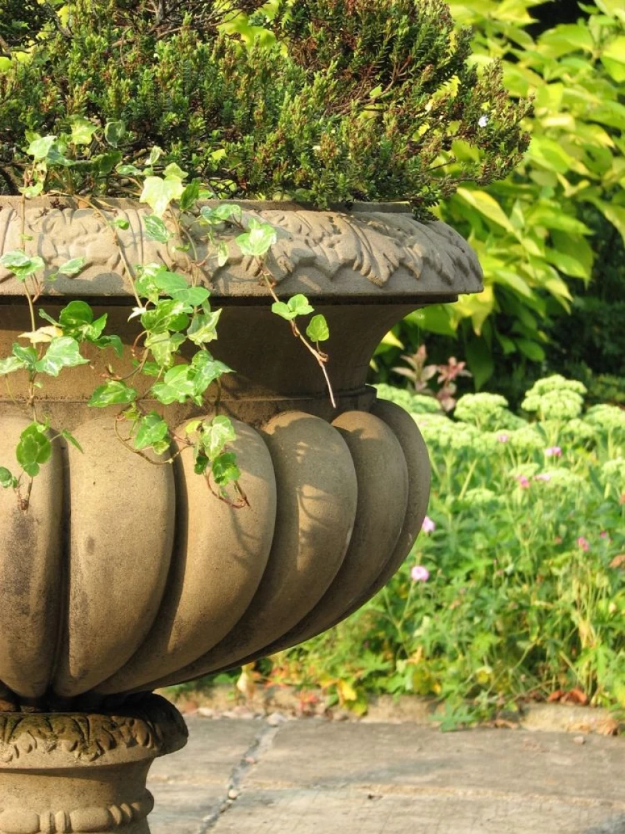 "Burghley Urn Stone Garden Planter - STATUES & SCULPTURES Outdoor Decor"