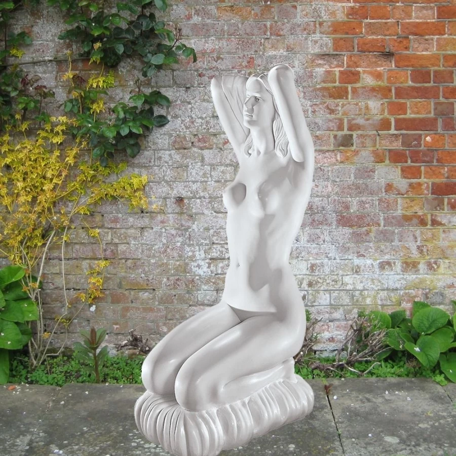 "Venus Bath Statue 100cm Marble Resin Outdoor Garden Sculpture by STATUES & SCULPTURES"