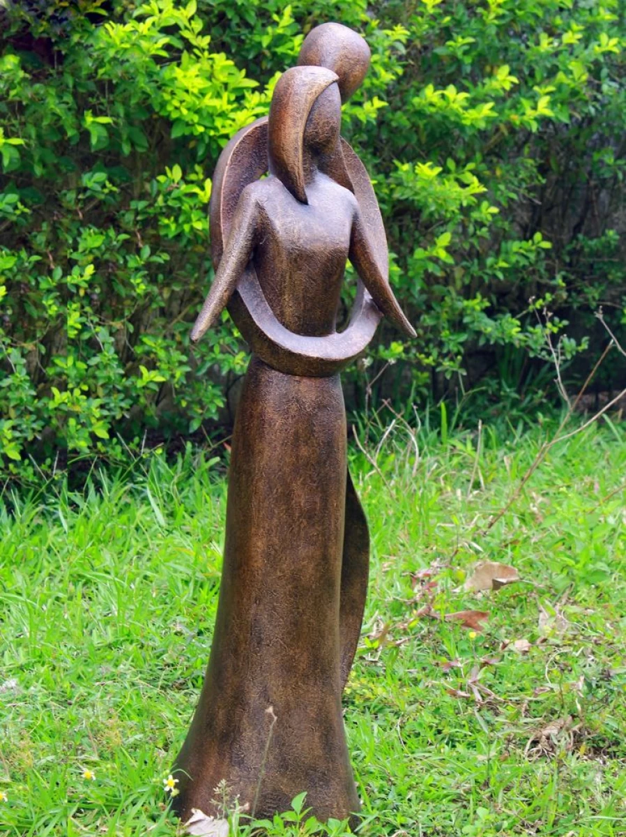 "Everlasting Love 85cm Bronze Resin Garden Statue by STATUES & SCULPTURES – Outdoor Romantic Decor"