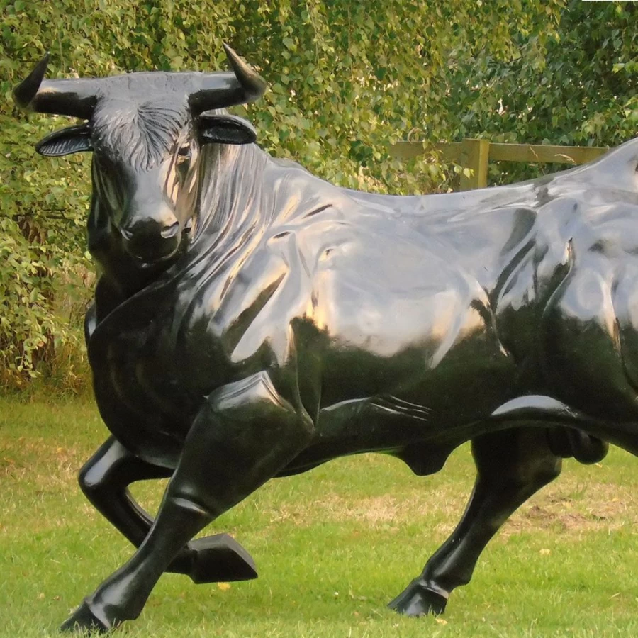 "Raging Bull Life-Size Bronze Sculpture for Garden – STATUES & SCULPTURES"