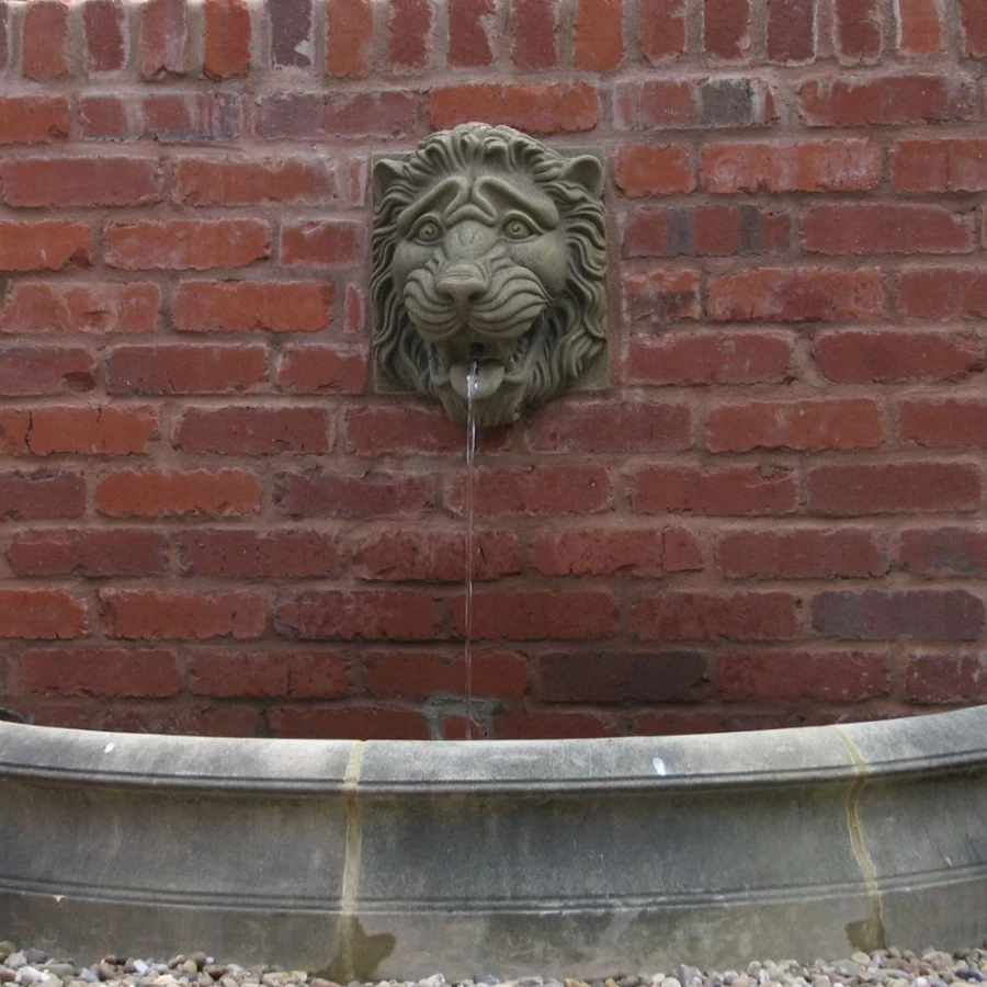 "STATUES & SCULPTURES Half Circle Stone Pool Surround – Decorative Medium Water Feature for Garden"
