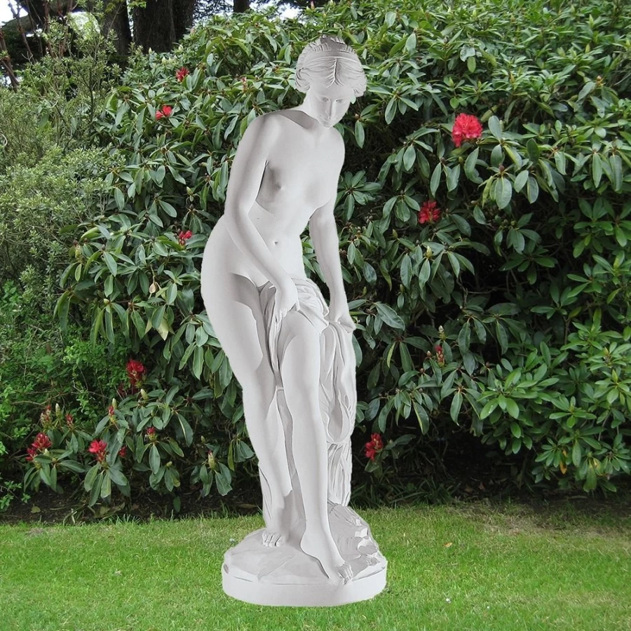"STATUES & SCULPTURES Bathing Goddess 40Cm Marble Resin Outdoor Garden Statue for Decoration"