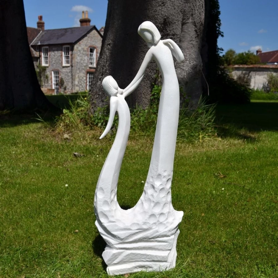 "STATUES & SCULPTURES Modern Resin Garden Statue of Loving Mother for Outdoor Decor"