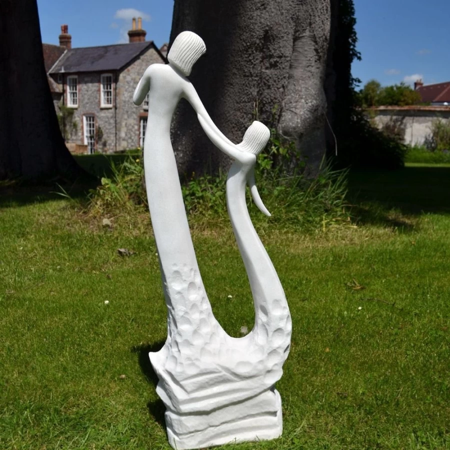 "STATUES & SCULPTURES Modern Resin Garden Statue of Loving Mother for Outdoor Decor"
