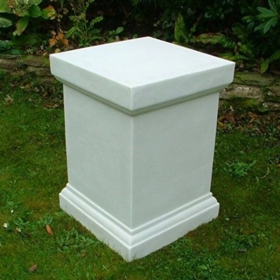 "STATUES & SCULPTURES 52Cm White Marble Resin Classic Garden Pedestal Stand"